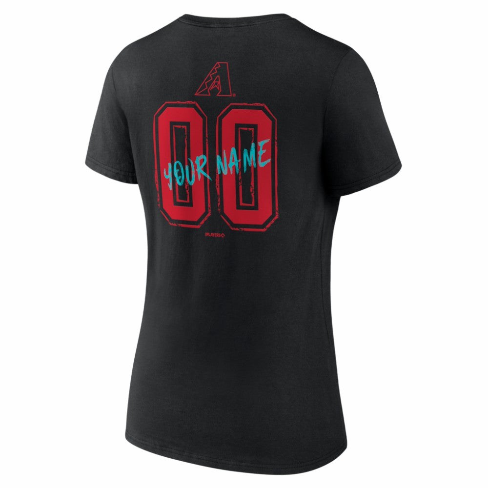 Arizona Diamondbacks Women's Hustle Personalized Name & Number V-Neck T-Shirt Outlet