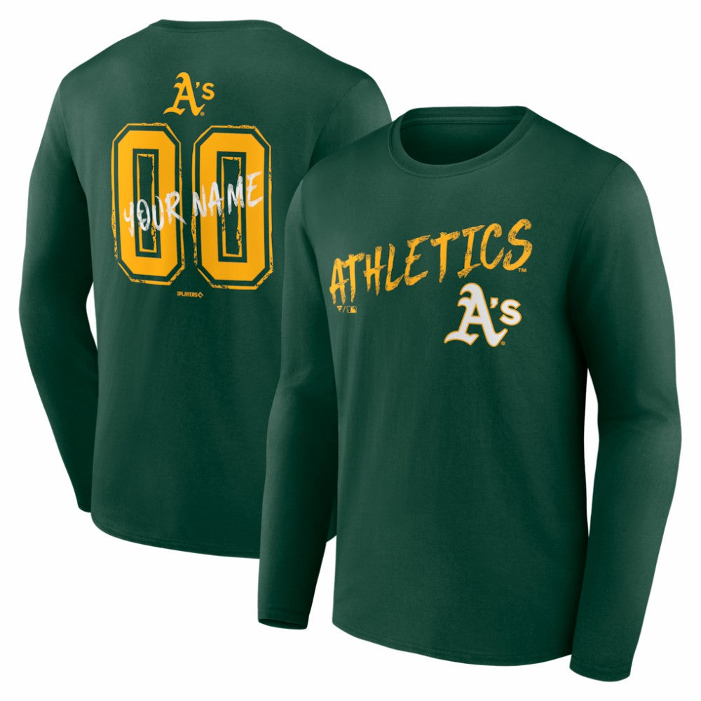 Athletics  Hustle Personalized Name & Number Long Sleeve T-Shirt Near Me