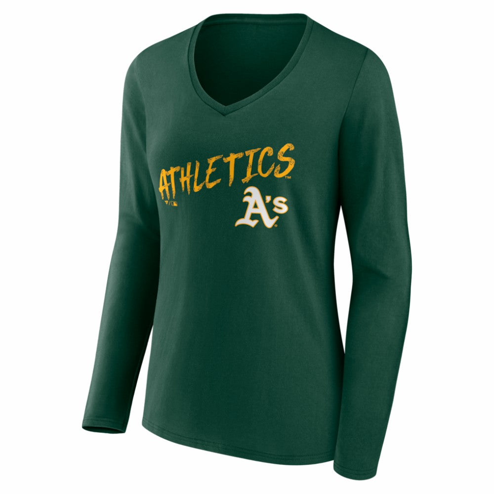 Athletics Women's Hustle Personalized Name & Number Long Sleeve V-Neck T-Shirt Discount