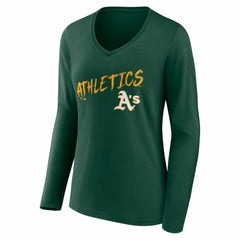 Athletics Women's Hustle Personalized Name & Number Long Sleeve V-Neck T-Shirt Discount