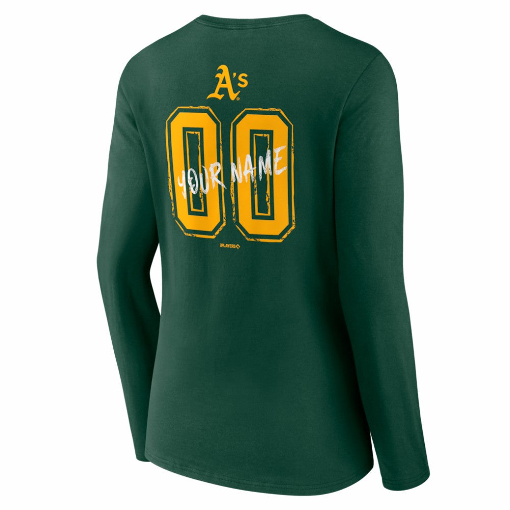 Athletics Women's Hustle Personalized Name & Number Long Sleeve V-Neck T-Shirt Discount