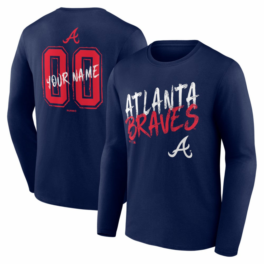 Atlanta Braves  Hustle Personalized Name & Number Long Sleeve T-Shirt Near Me