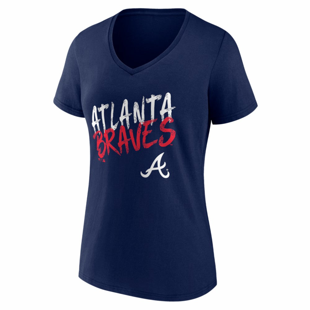 Atlanta Braves Women's Hustle Personalized Name & Number V-Neck T-Shirt Online