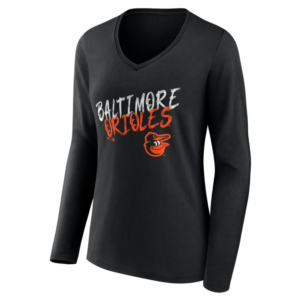 Baltimore Orioles Women's Hustle Personalized Name & Number Long Sleeve V-Neck T-Shirt for sale