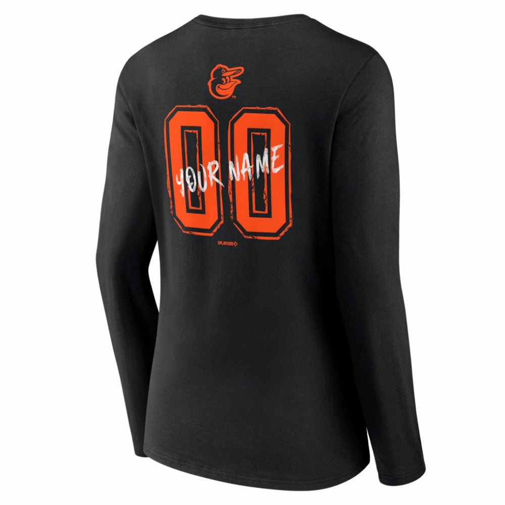 Baltimore Orioles Women's Hustle Personalized Name & Number Long Sleeve V-Neck T-Shirt for sale