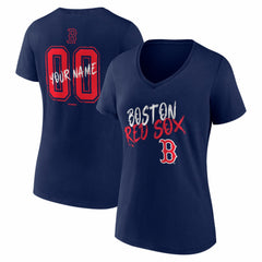 Boston Red Sox Women's Hustle Personalized Name & Number V-Neck T-Shirt Near Me