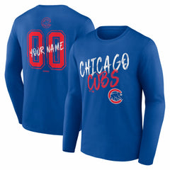 Chicago Cubs  Hustle Personalized Name & Number Long Sleeve T-Shirt Near Me