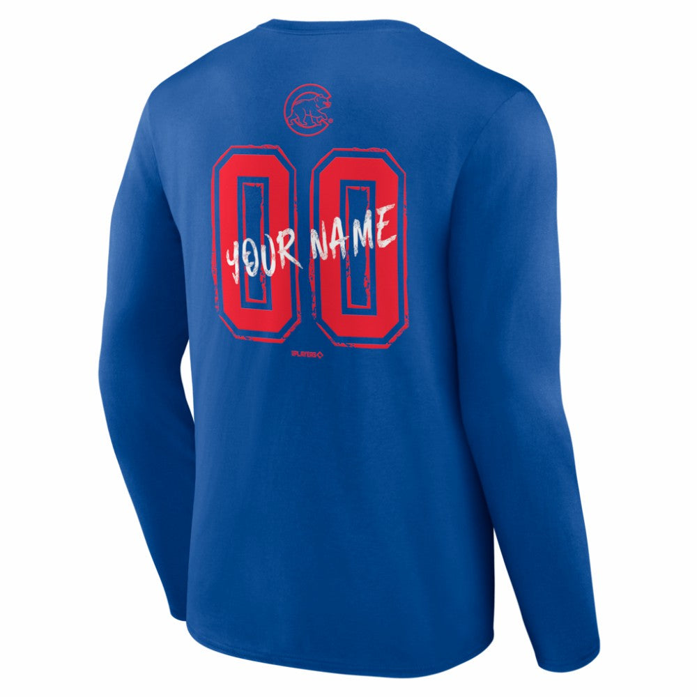 Chicago Cubs  Hustle Personalized Name & Number Long Sleeve T-Shirt Near Me