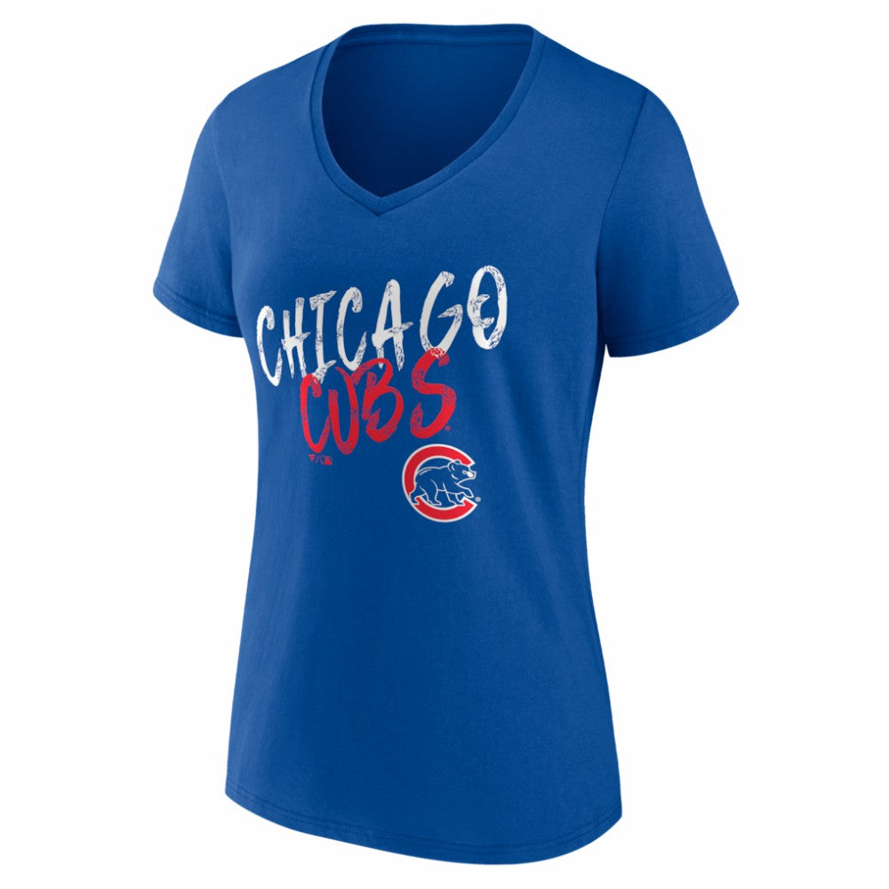 Chicago Cubs Women's Hustle Personalized Name & Number V-Neck T-Shirt Near Me