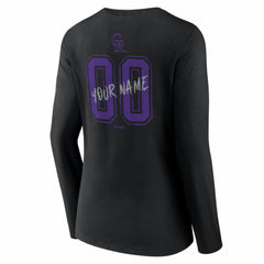 Colorado Rockies Women's Hustle Personalized Name & Number Long Sleeve V-Neck T-Shirt Outlet