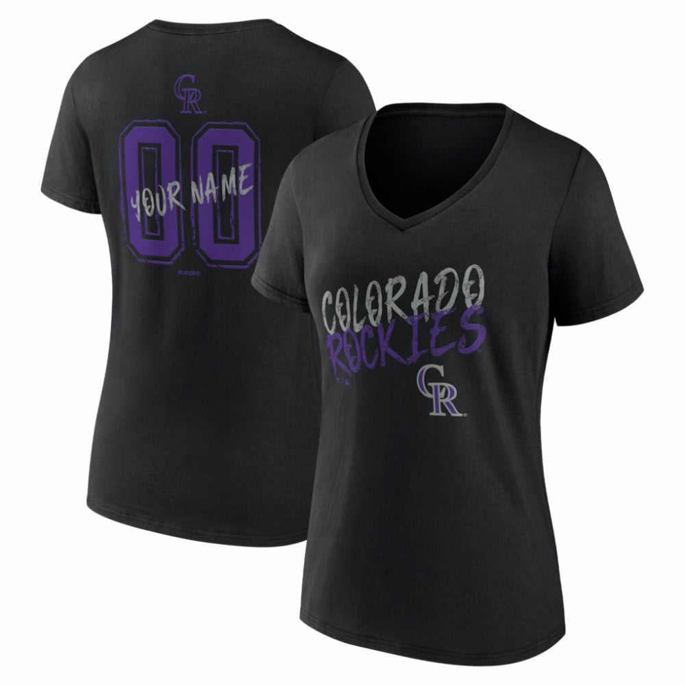 Colorado Rockies Women's Hustle Personalized Name & Number V-Neck T-Shirt Online