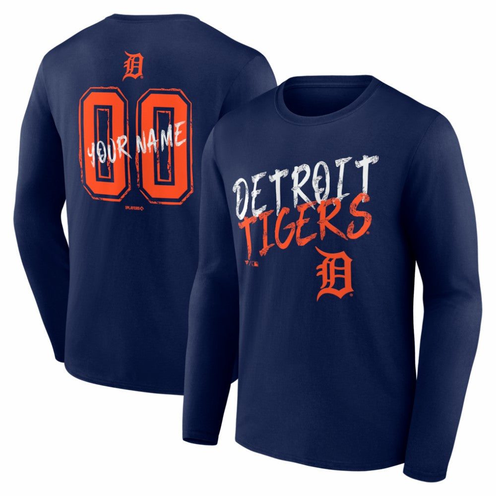 Detroit Tigers  Hustle Personalized Name & Number Long Sleeve T-Shirt Sale