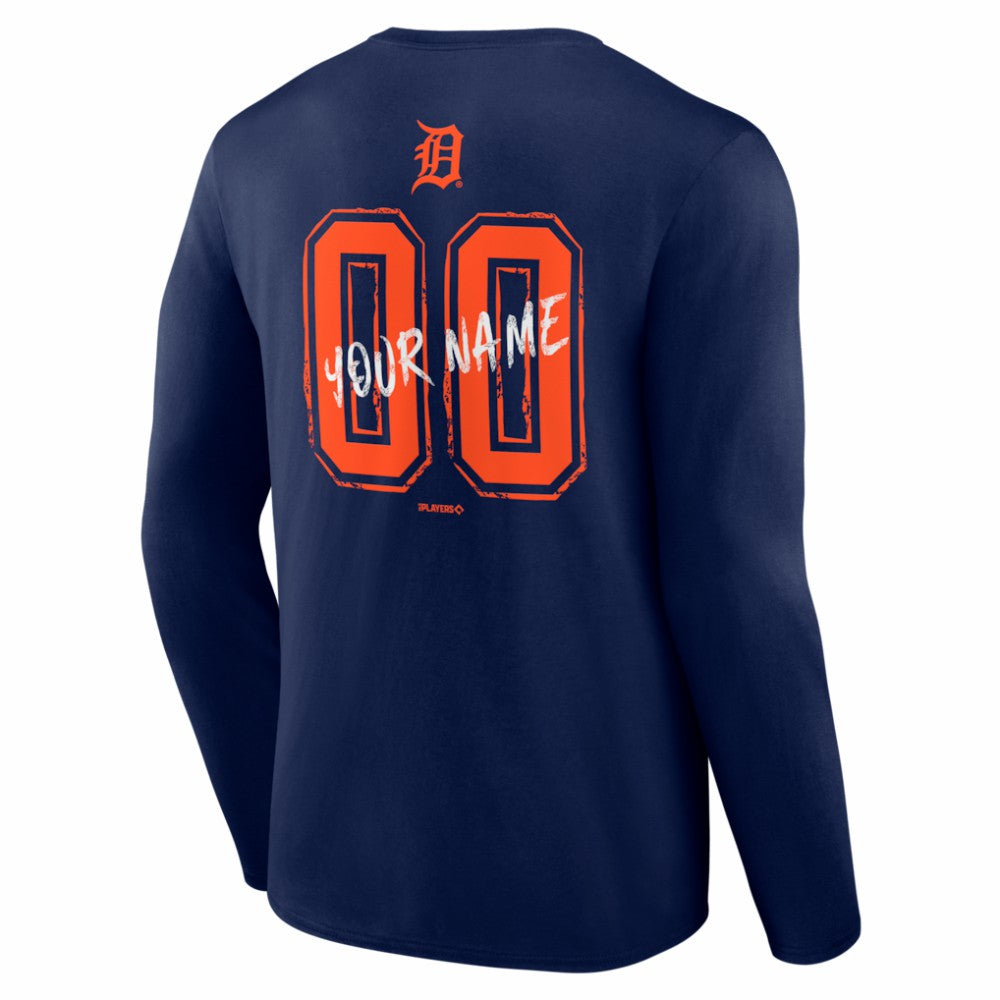 Detroit Tigers  Hustle Personalized Name & Number Long Sleeve T-Shirt Sale