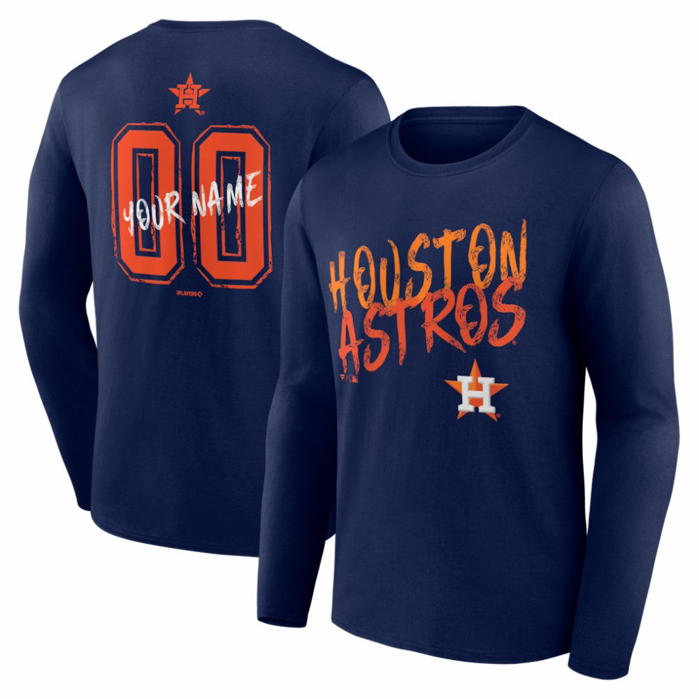 Houston Astros  Hustle Personalized Name & Number Long Sleeve T-Shirt for sale