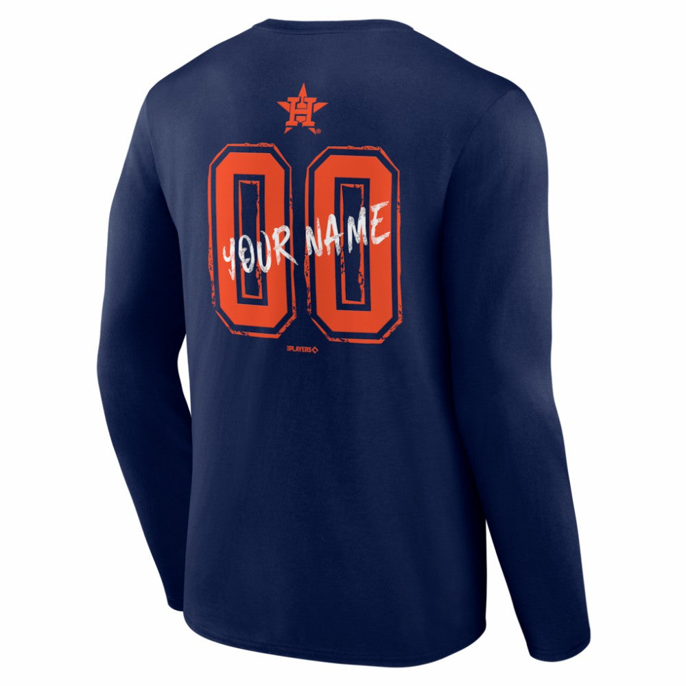 Houston Astros  Hustle Personalized Name & Number Long Sleeve T-Shirt for sale
