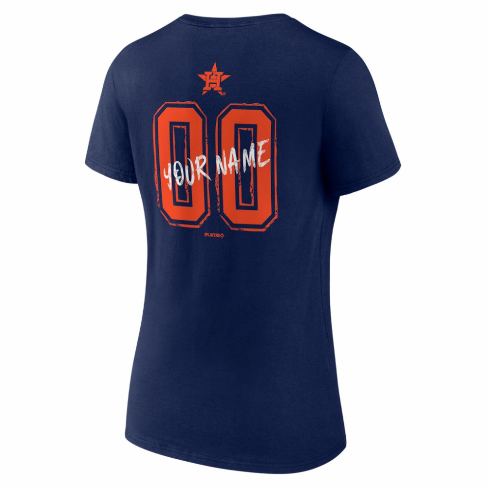 Houston Astros Women's Hustle Personalized Name & Number V-Neck T-Shirt Online
