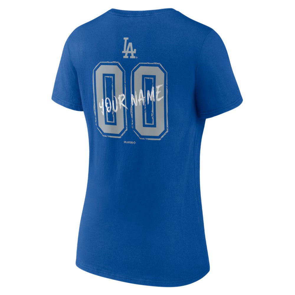Los Angeles Dodgers Women's Hustle Personalized Name & Number V-Neck T-Shirt Discount