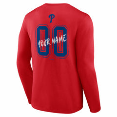 Philadelphia Phillies  Hustle Personalized Name & Number Long Sleeve T-Shirt Discount
