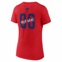 Philadelphia Phillies Women's Hustle Personalized Name & Number V-Neck T-Shirt Discount
