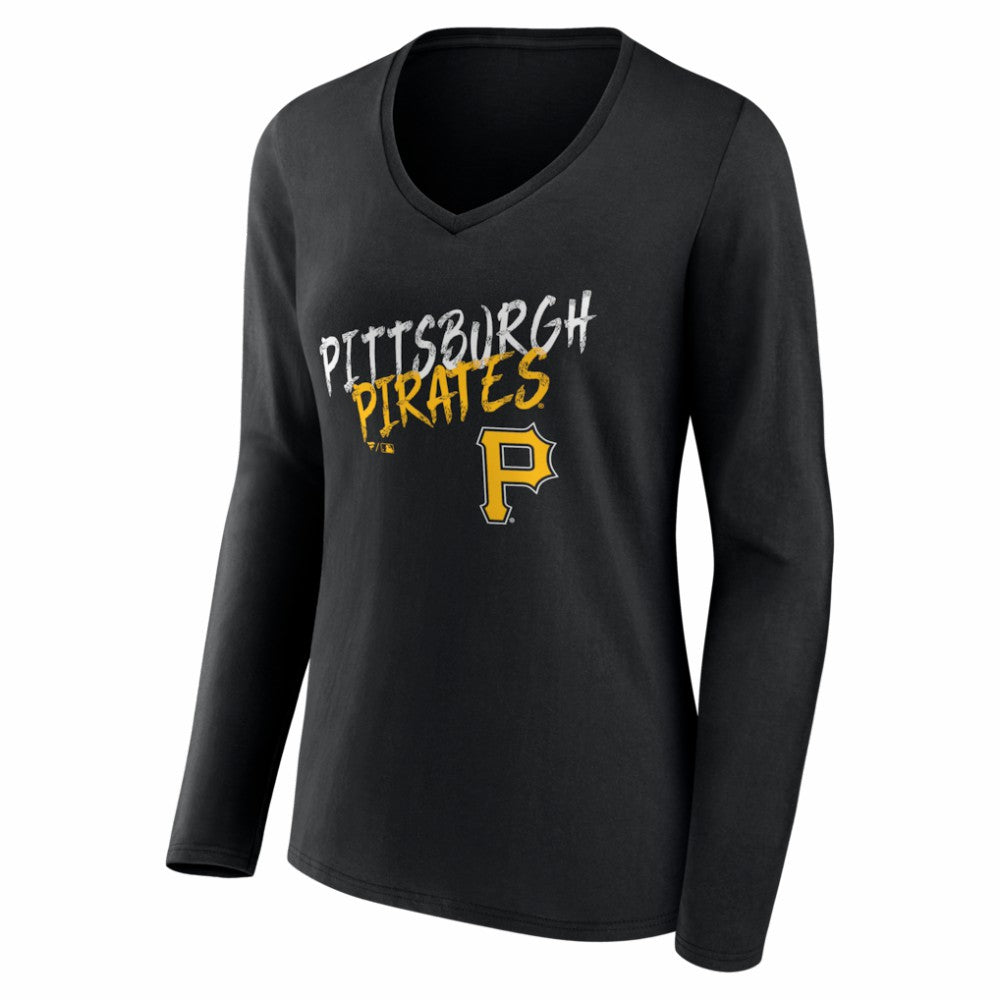 Pittsburgh Pirates Women's Hustle Personalized Name & Number Long Sleeve V-Neck T-Shirt Online