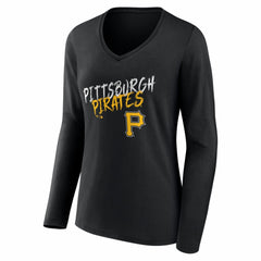 Pittsburgh Pirates Women's Hustle Personalized Name & Number Long Sleeve V-Neck T-Shirt Online