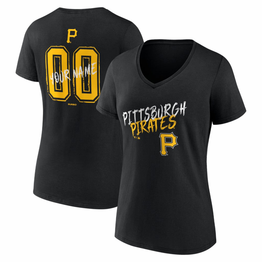 Pittsburgh Pirates Women's Hustle Personalized Name & Number V-Neck T-Shirt Near Me