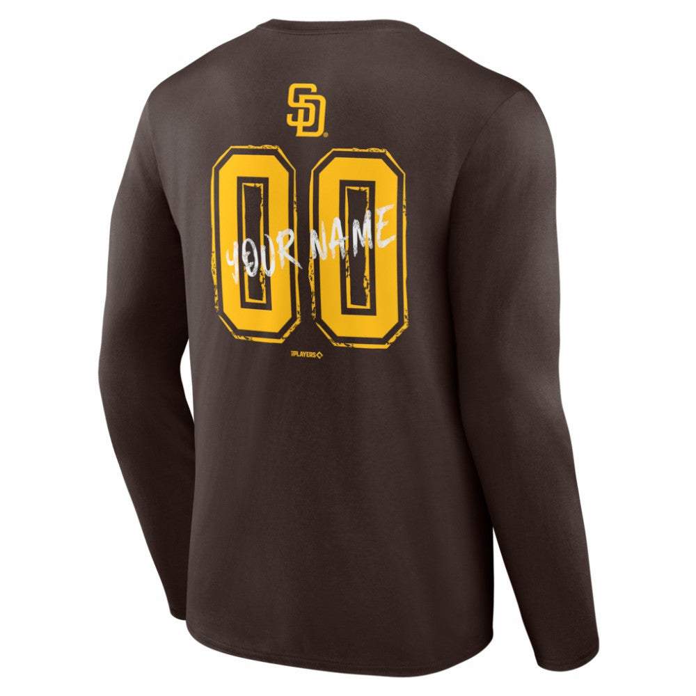 San Diego Padres  Hustle Personalized Name & Number Long Sleeve T-Shirt Online