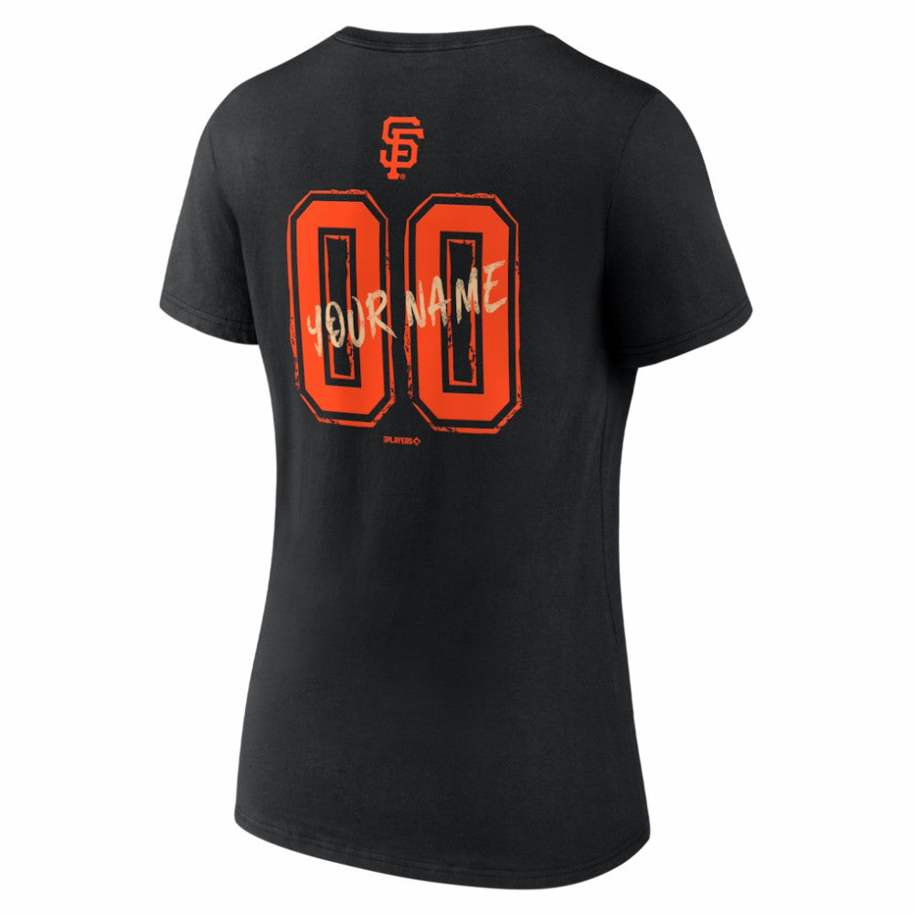 San Francisco Giants Women's Hustle Personalized Name & Number V-Neck T-Shirt Sale