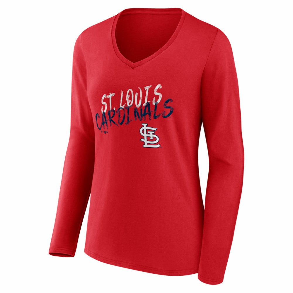 St. Louis Cardinals Women's Hustle Personalized Name & Number Long Sleeve V-Neck T-Shirt Sale