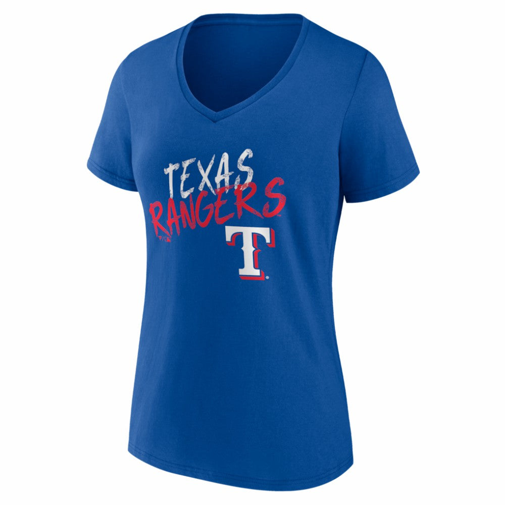 Texas Rangers Women's Hustle Personalized Name & Number V-Neck T-Shirt Sale