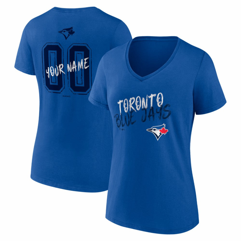 Toronto Blue Jays Women's Hustle Personalized Name & Number V-Neck T-Shirt Near Me