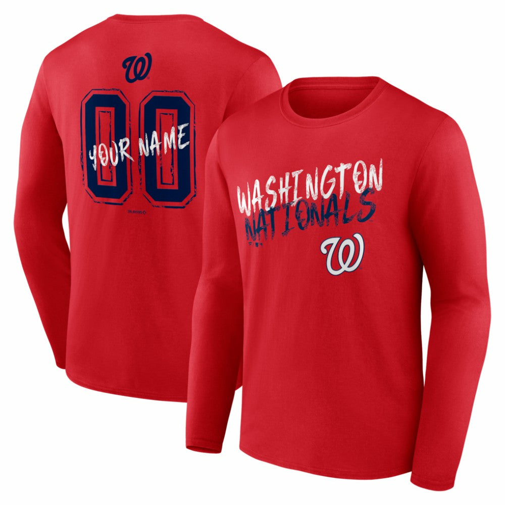 Washington Nationals  Hustle Personalized Name & Number Long Sleeve T-Shirt Online