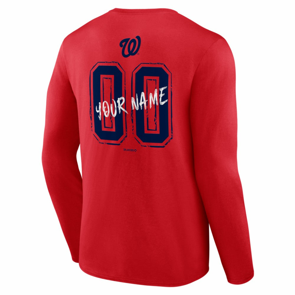 Washington Nationals  Hustle Personalized Name & Number Long Sleeve T-Shirt Online