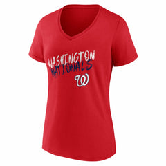 Washington Nationals Women's Hustle Personalized Name & Number V-Neck T-Shirt for sale