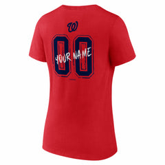 Washington Nationals Women's Hustle Personalized Name & Number V-Neck T-Shirt for sale