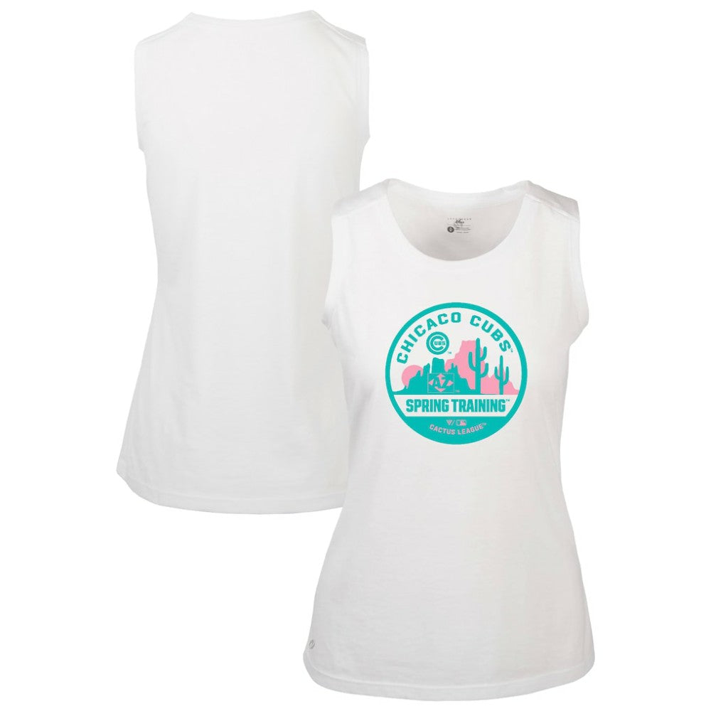 Chicago Cubs Levelwear Women's Macy Spring Training Badge Bold Tank Top Discount
