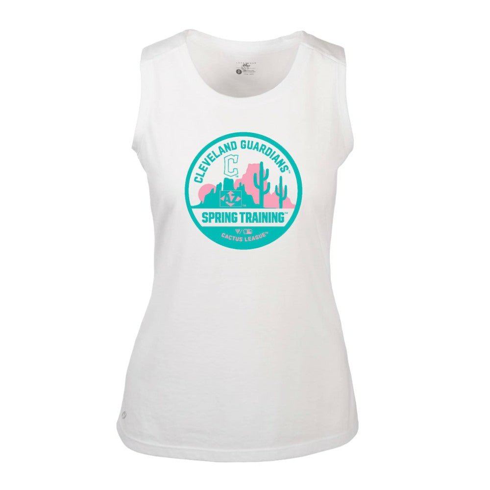 Cleveland Guardians Levelwear Women's Macy Spring Training Badge Bold Tank Top for sale