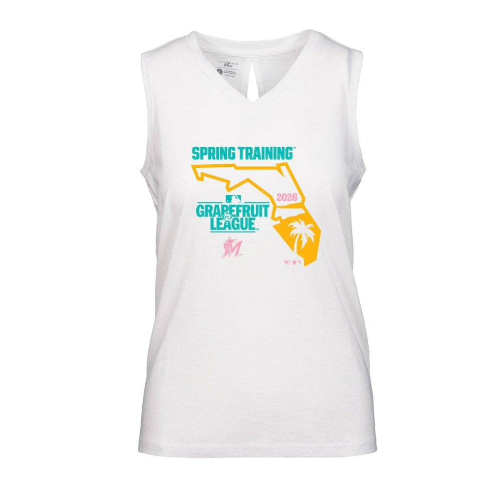 Miami Marlins Levelwear Women's 2026 Spring Training Paisley Ball Bold Tank Sale