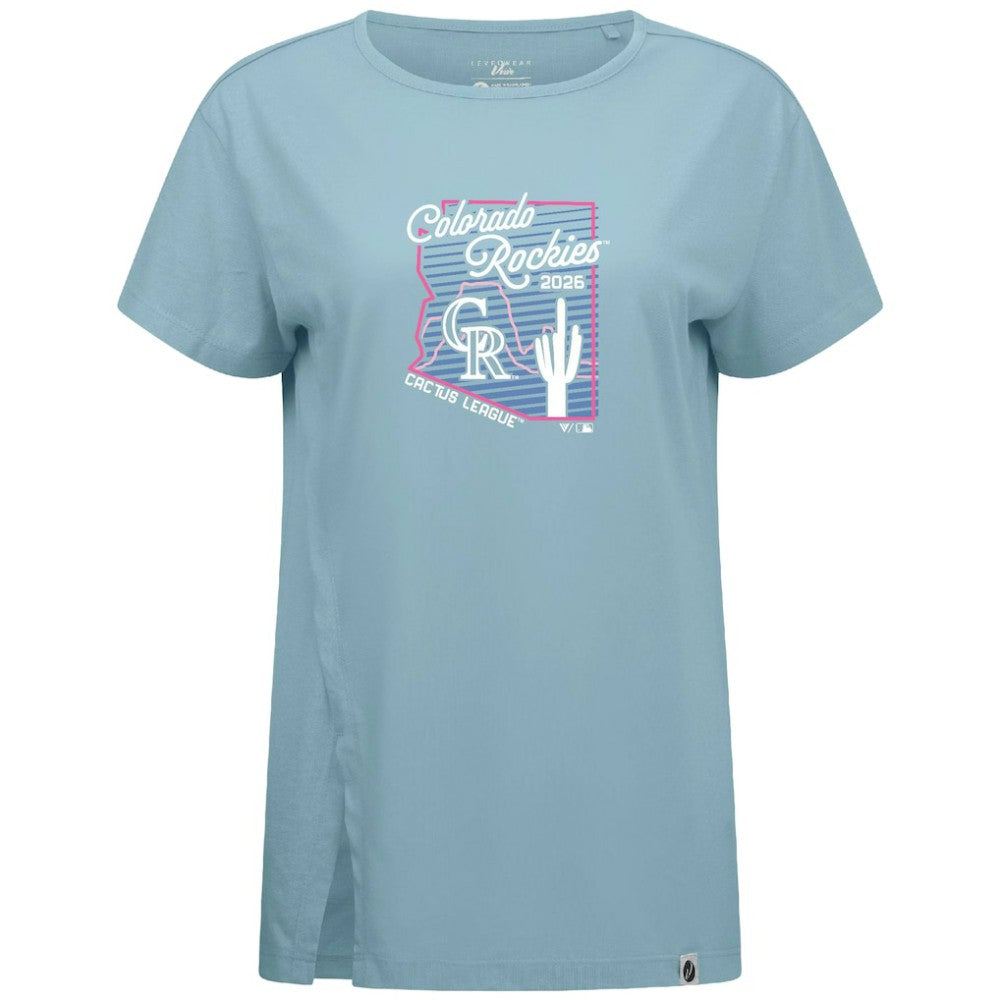 Colorado Rockies Levelwear Women's Influx Spring Training Sunrise Bold T-Shirt for sale