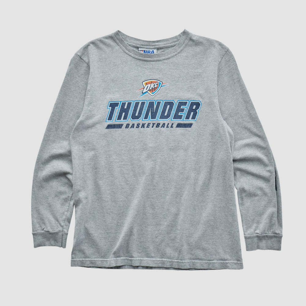 Vintage Oklahoma City Thunder NBA 2010s Long Sleeve T-shirt Heather Gray