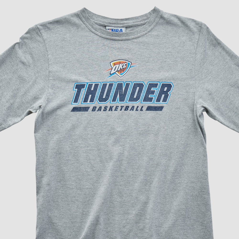 Vintage Oklahoma City Thunder NBA 2010s Long Sleeve T-shirt Heather Gray