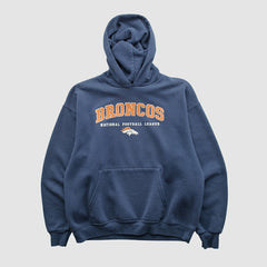 Denver Broncos 2000s Hooded Pullover Sweatshirt - Navy Vintage - Fanatics
