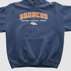 Denver Broncos 2000s Hooded Pullover Sweatshirt - Navy Vintage - Fanatics