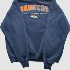 Denver Broncos 2000s Hooded Pullover Sweatshirt - Navy Vintage - Fanatics