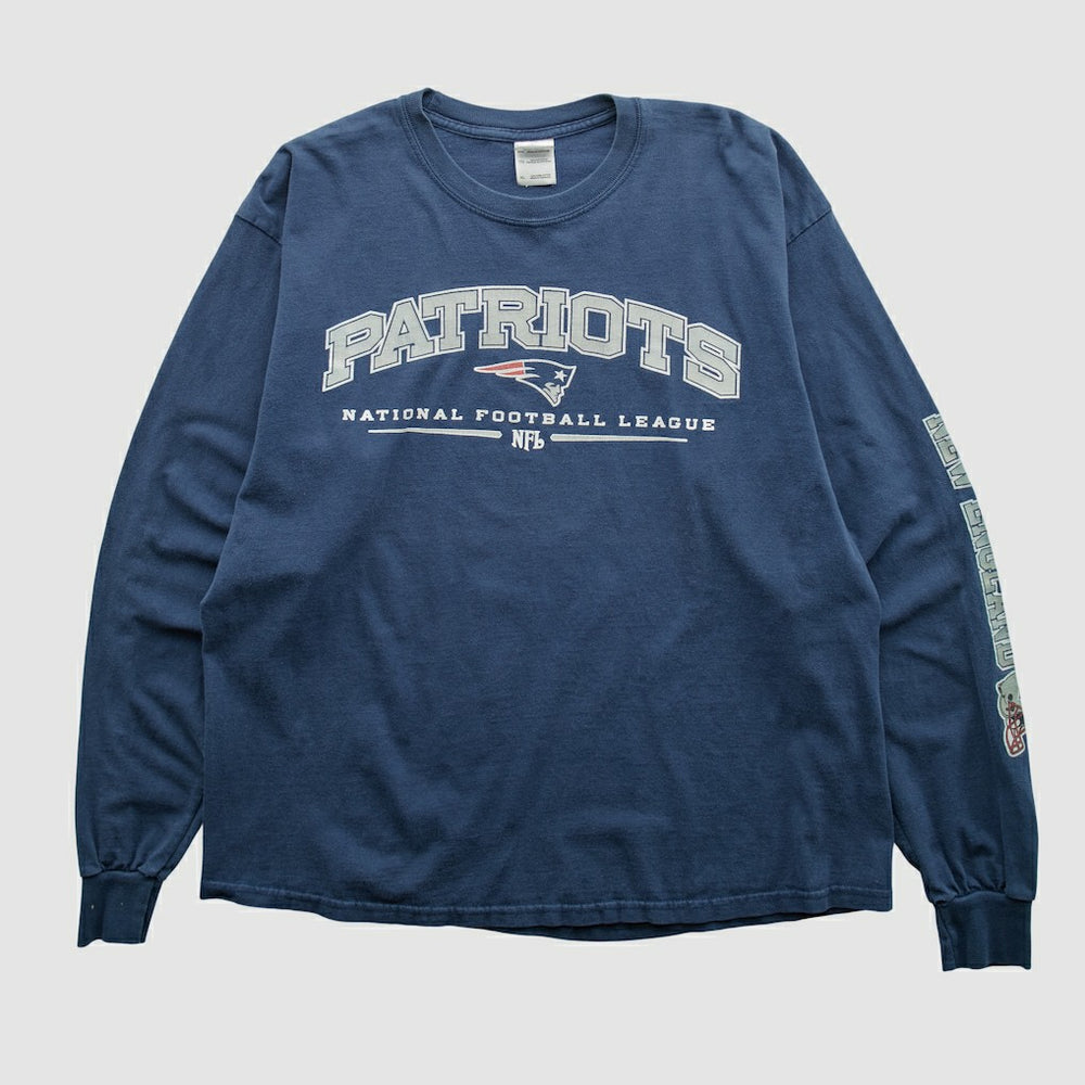 New England Patriots Gildan 2000s Long Sleeve T-shirt - Navy Vintage - Fanatics