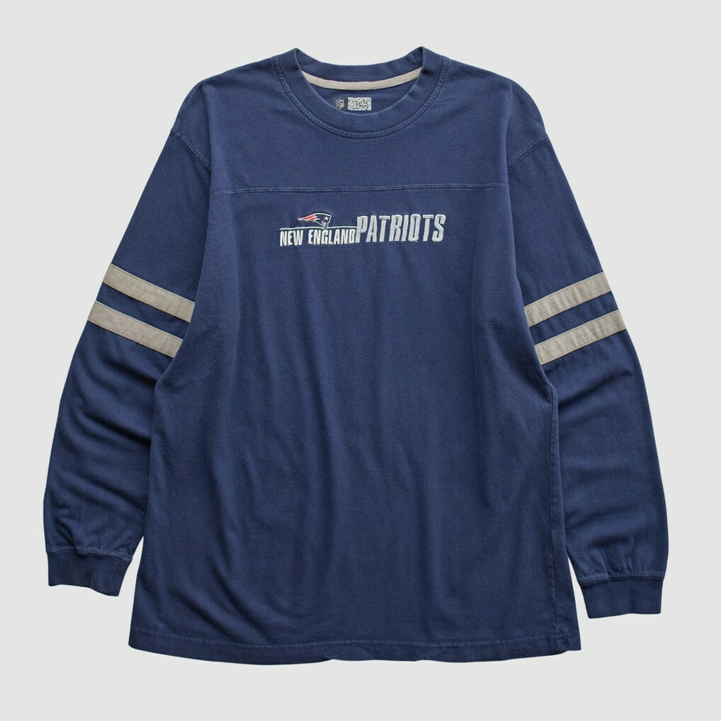 New England Patriots NFL 2000s Long Sleeve T-shirt - Navy Vintage - Fanatics