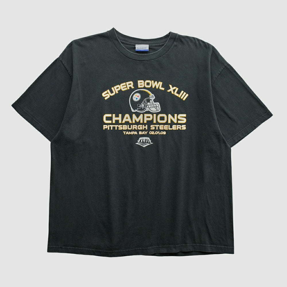 Super Bowl XLIII Reebok 2009 T-shirt - Black Vintage - Fanatics