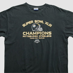 Super Bowl XLIII Reebok 2009 T-shirt - Black Vintage - Fanatics