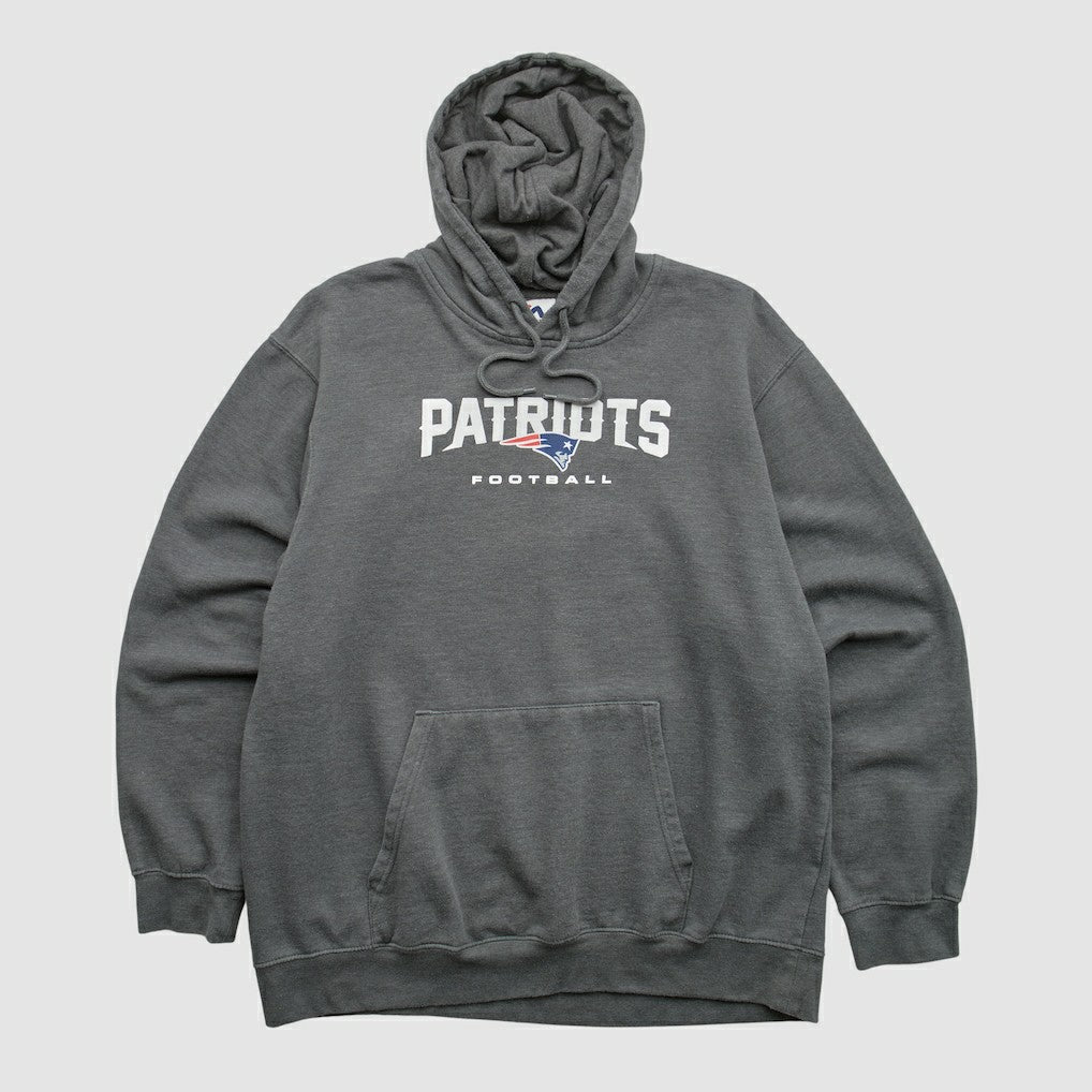 New England Patriots Majestic 2010s Hooded Pullover Sweatshirt - Charcoal Vintage - Fanatics