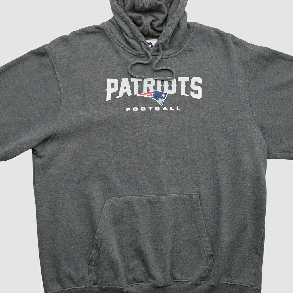 New England Patriots Majestic 2010s Hooded Pullover Sweatshirt - Charcoal Vintage - Fanatics